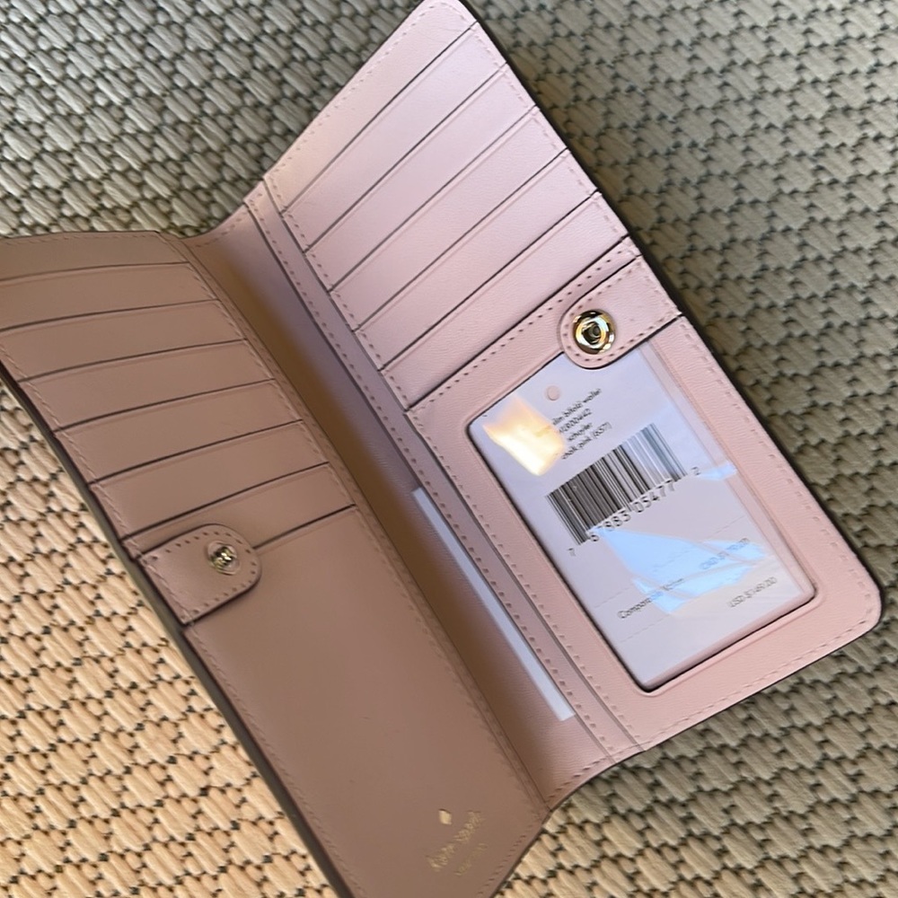 Kate Spade Schuyler Large Slim Bifold Wallet Clutch 
Chalk Pink 
NWT - Picture 8 of 16